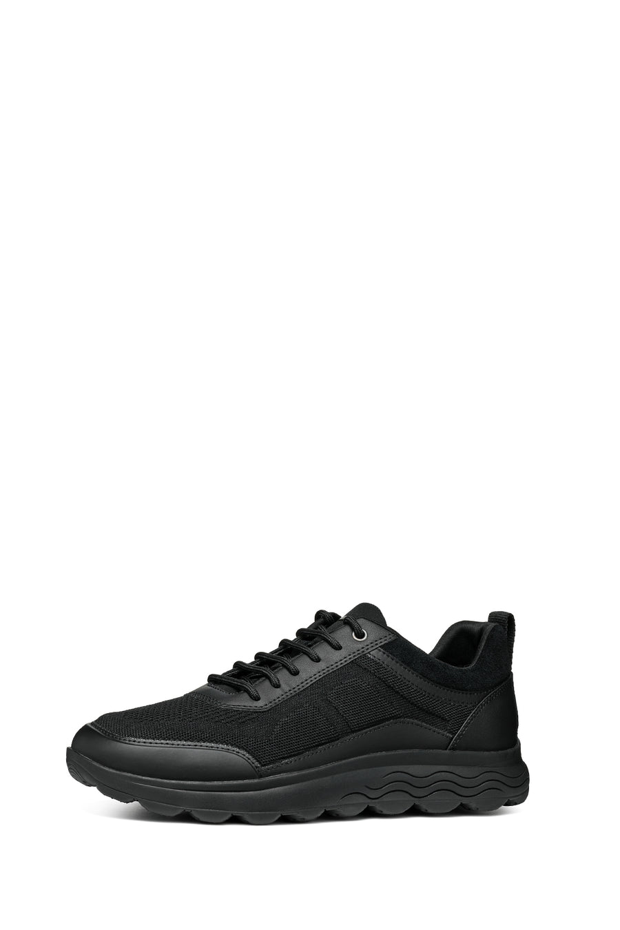 Geox Men's Black Spherica Lace-up Leather Sneaker
