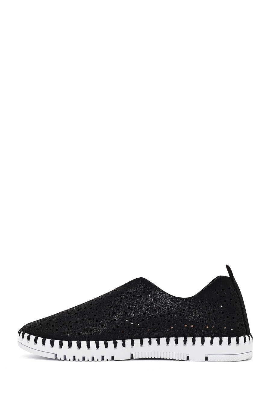 Woman Black Fabric Comfort Shoes