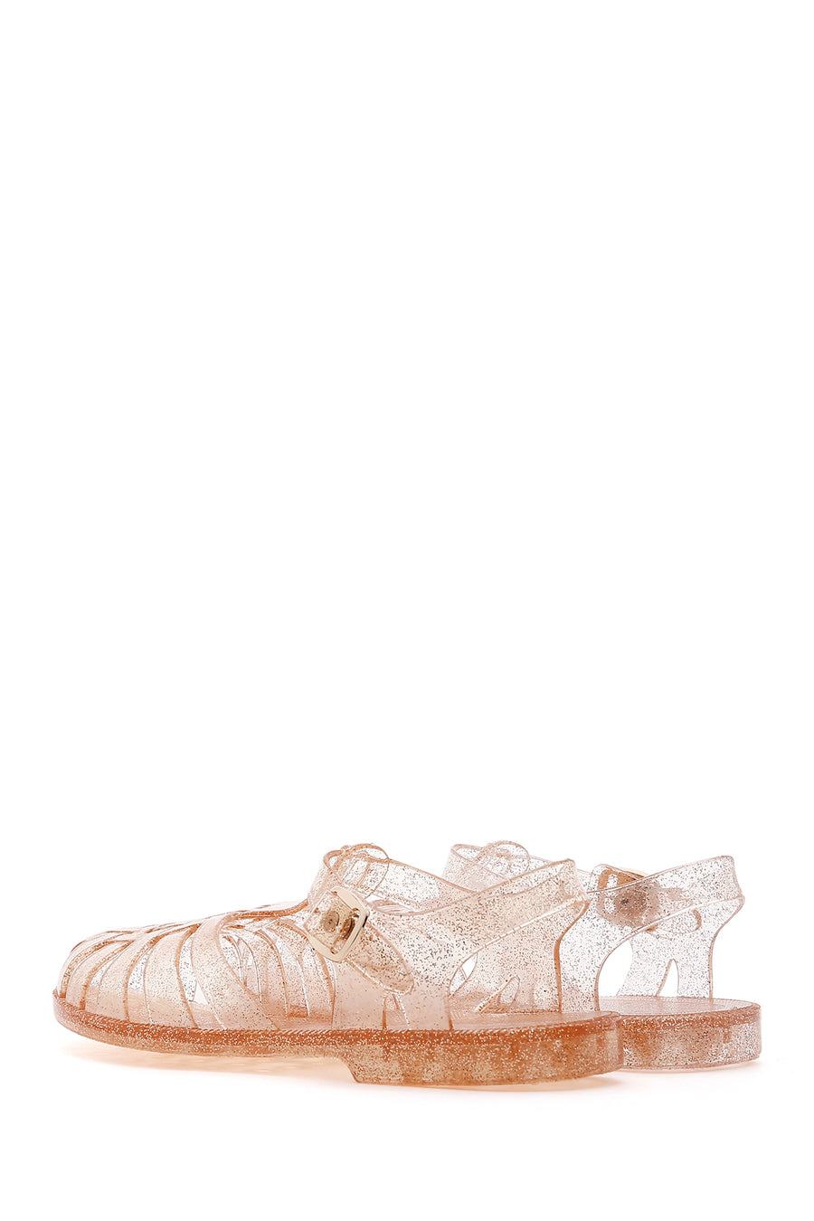 Women's Gold Ankle Strap Jelly Sandals