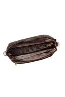Woman Brown Printed Long-Strap Crossbody Bag | Derimod
