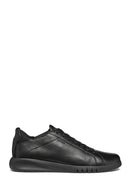 Geox Erkek Siyah U Aerantis A - Tumb Bağcıklı Deri Sneaker | Derimod