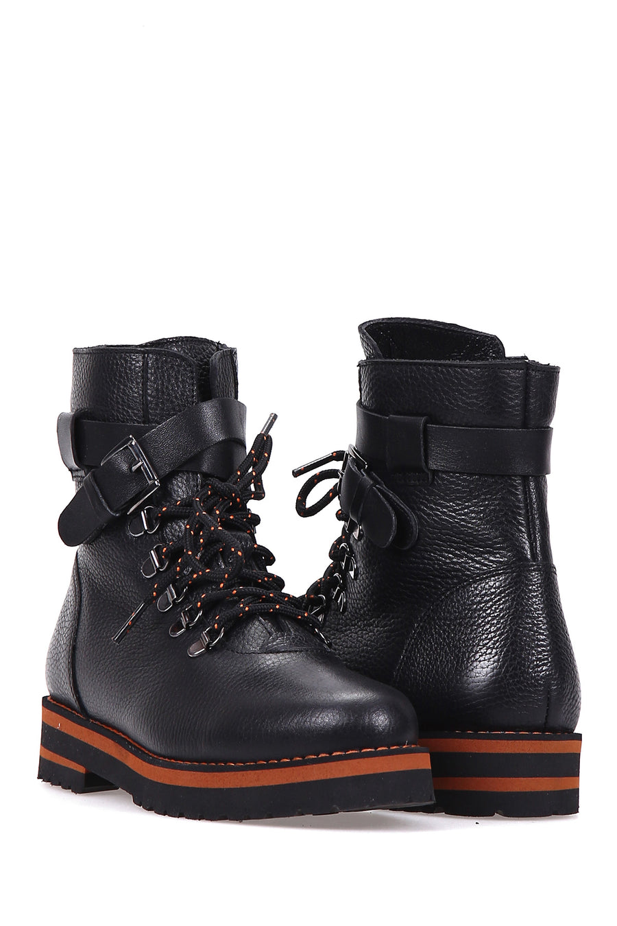 Women's Zipper Detailed Leather Boots