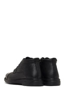 Male Black Zip Closure Leather Boots | Derimod