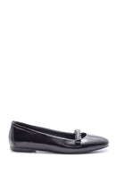 Women's Patent Leather Stone Ballet Ballet | Derimod