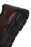 Erkek Kahverengi Bağcıklı Deri Sneaker | Derimod