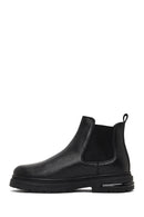 Male Black Thick-Soled Leather Chelsea Boots | Derimod