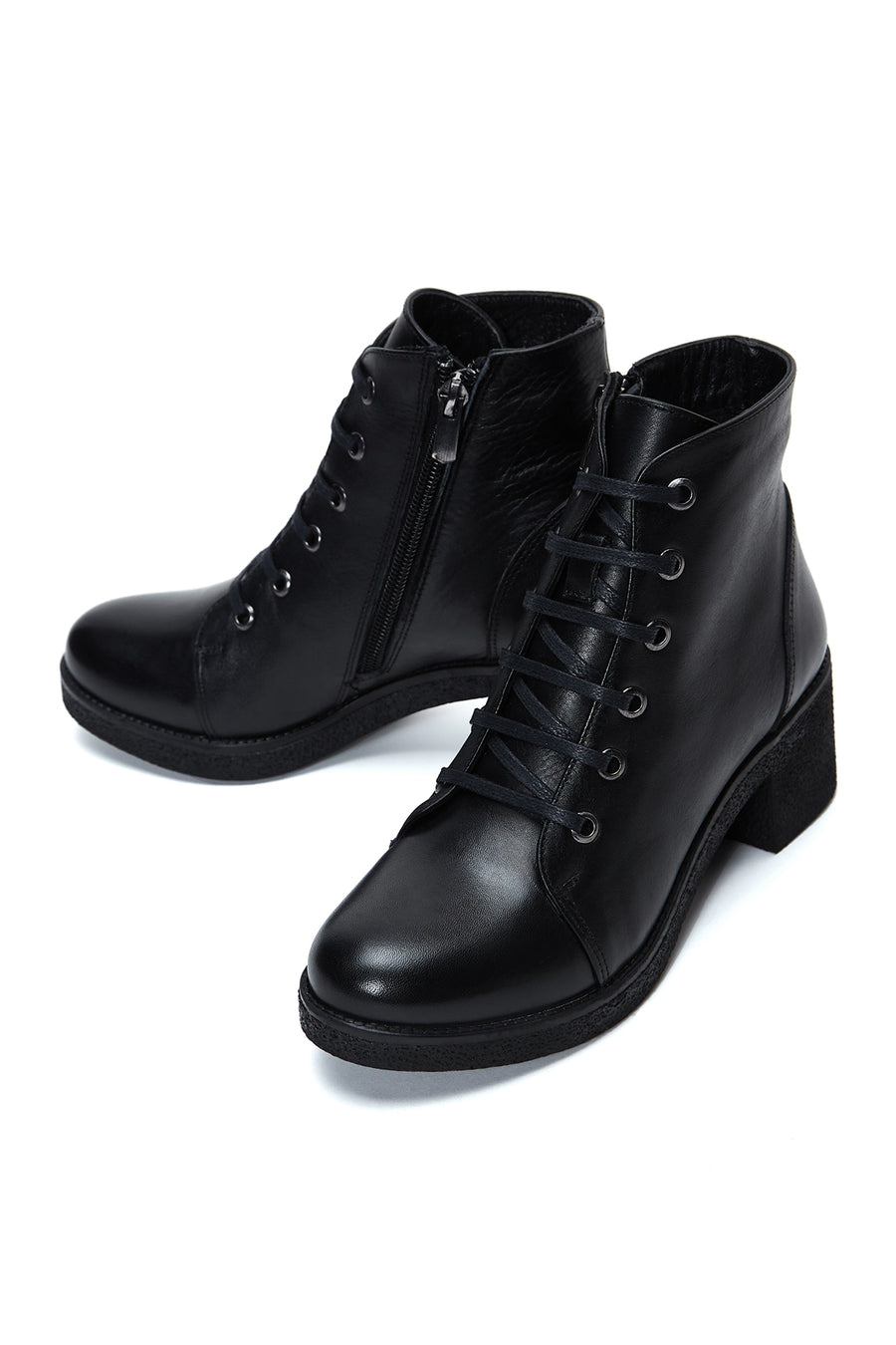 Women's Leather Heeled Casual Boots