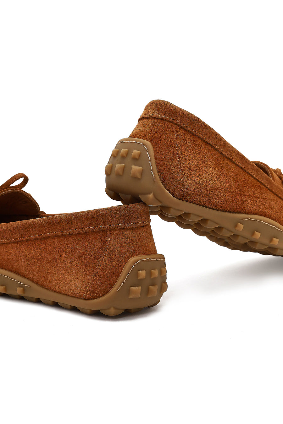 Women's Tan Tasselled Suede Leather Loafer