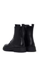 Women's Black Zippered Thick-Soled Leather Ankle Boots | Derimod