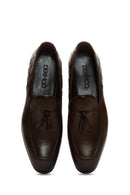Men's Leather Knit Detailed Classic Loafer | Derimod