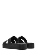 Women's Black Thick Soled Slippers | Derimod