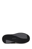 Erkek Siyah Bağcıklı Kalın Tabanlı Deri Sneaker | Derimod