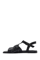 Women's Black Ankle Strap Leather Sandals | Derimod