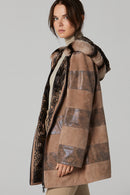 Dalia Women's Brown Hooded Leather Coat | Derimod
