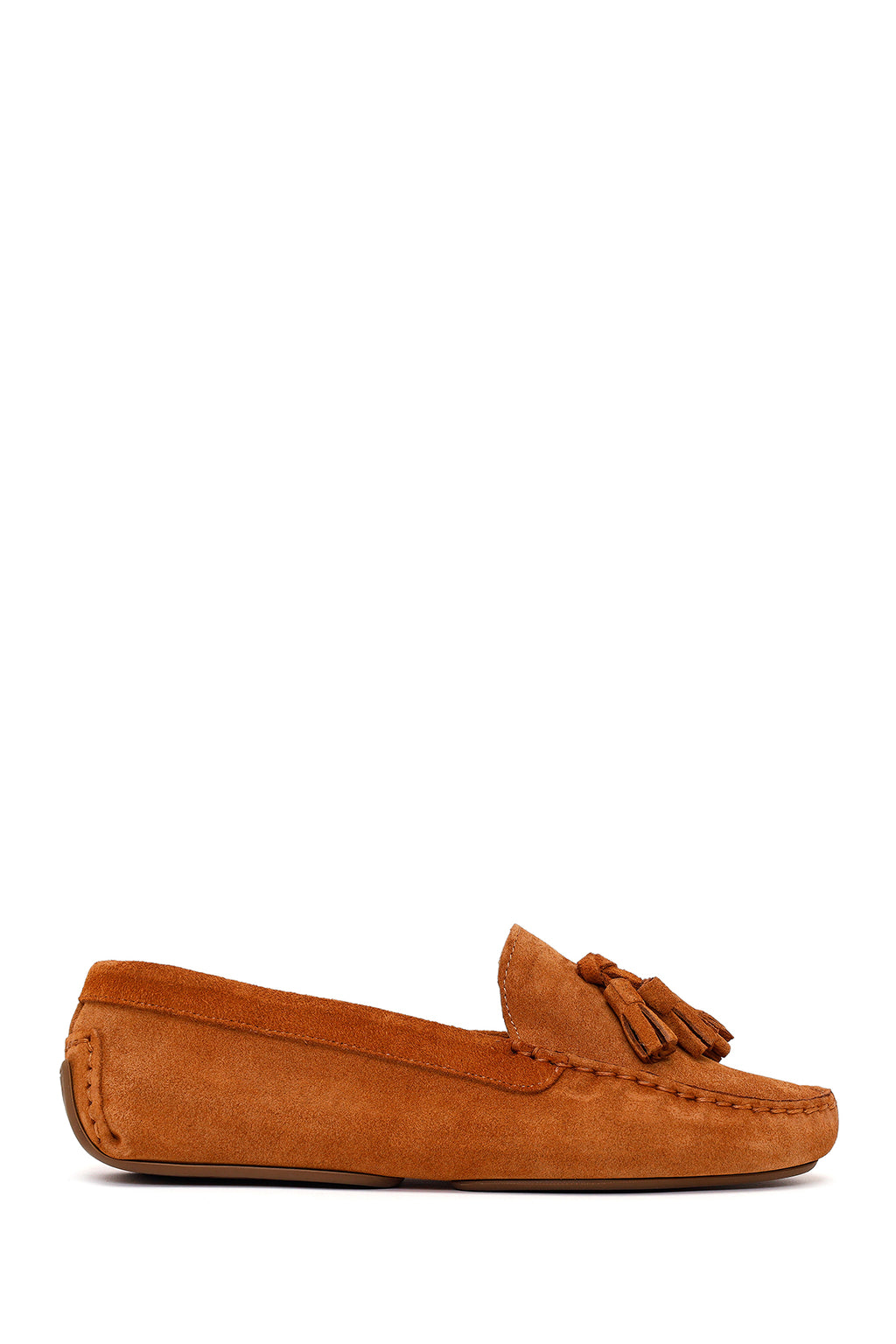 Kadın Taba Püsküllü Süet Deri Loafer