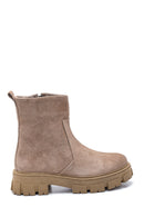 Women's Leather Suede Zipper Boots | Derimod