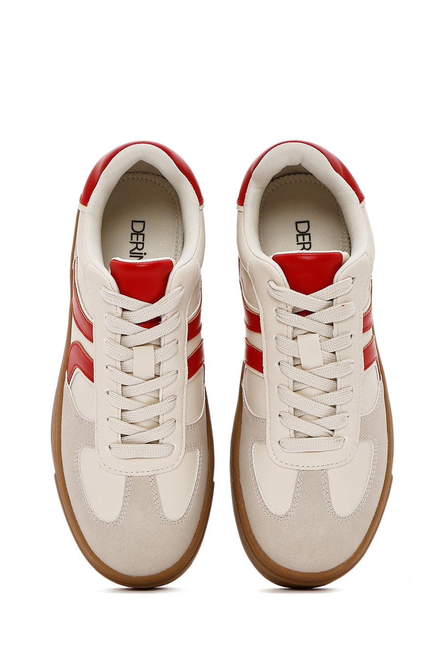 Women's Beige Lace-Up Chunky Sole Sneakers