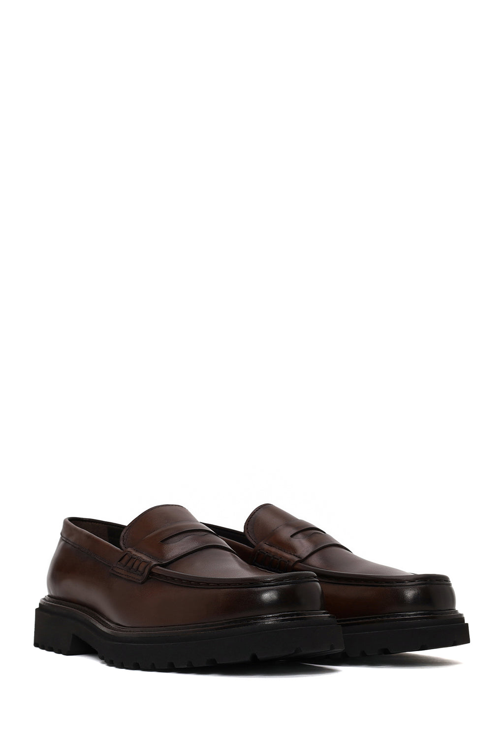 Erkek Kahverengi Deri Casual Loafer