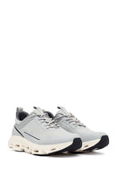 Men's Grey Lace-Up Thick-Sole Fabric Sneakers | Derimod