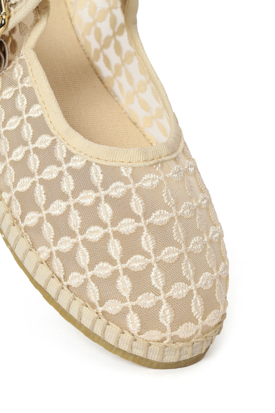 Women's Cream Buckle Espadrilles