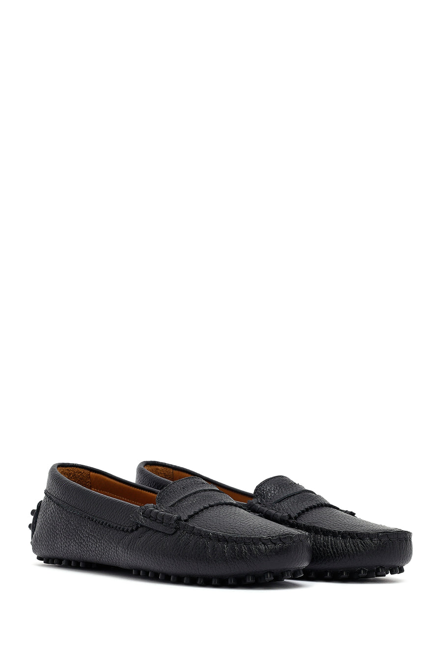 Woman Black Leather Loafers