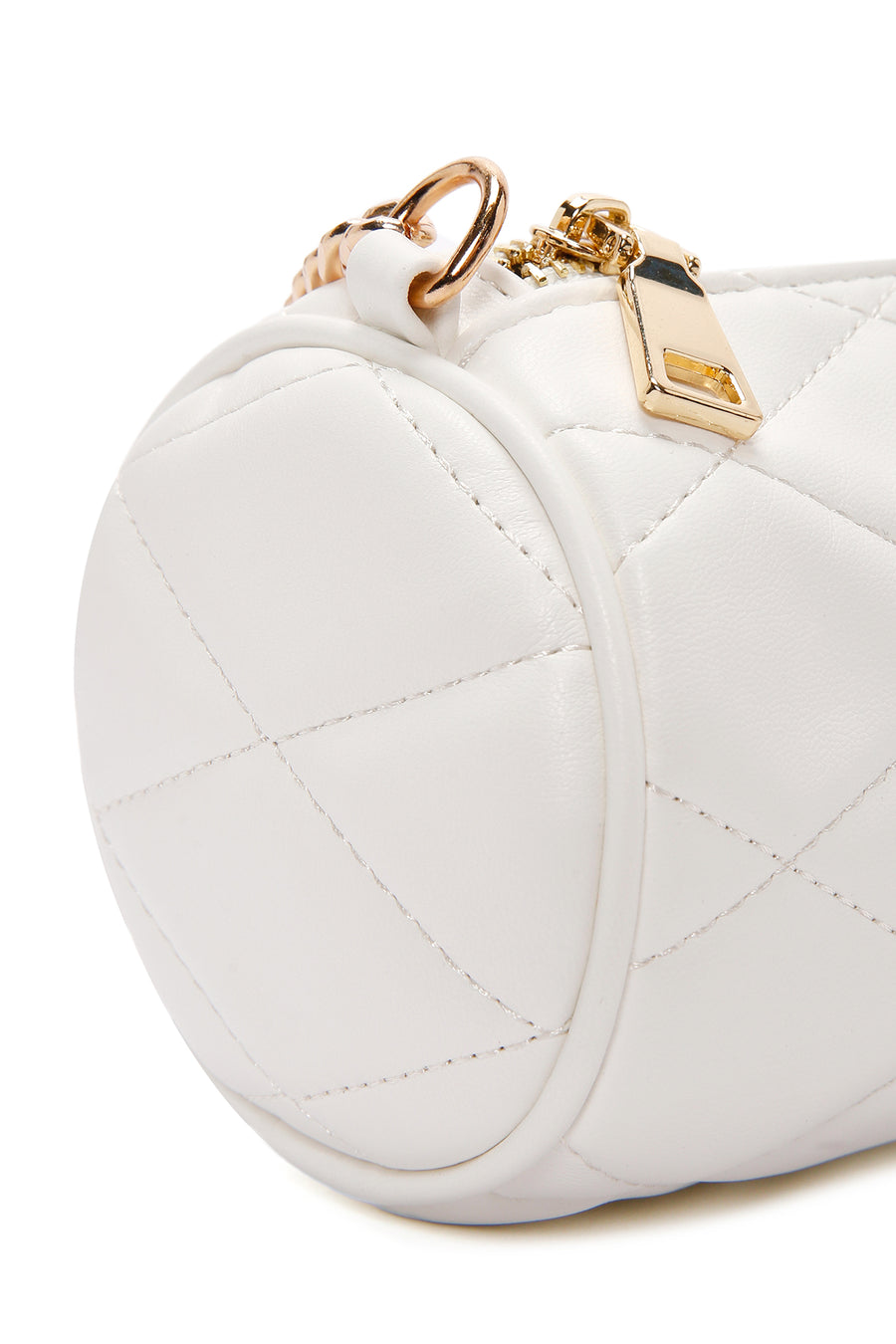 Women's White Long Strap Quilted Crossbody Bag