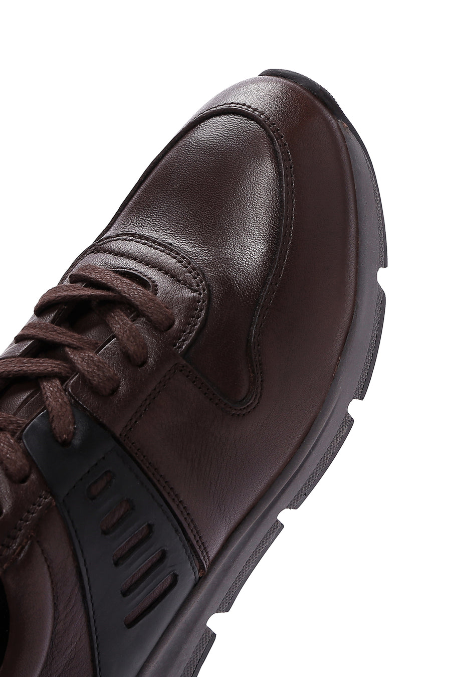 Erkek Kahverengi Deri Casual Sneaker