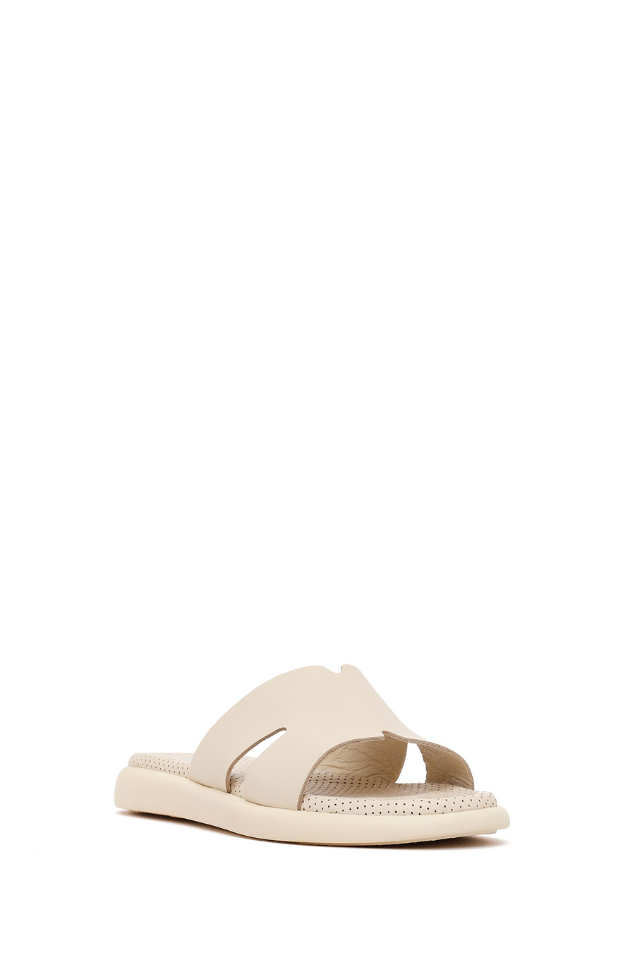 Woman Beige Leather Slippers