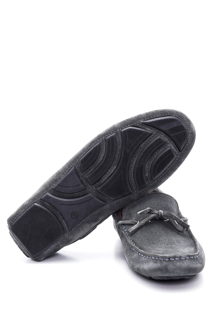 Erkek Gri Süet Deri Casual Loafer