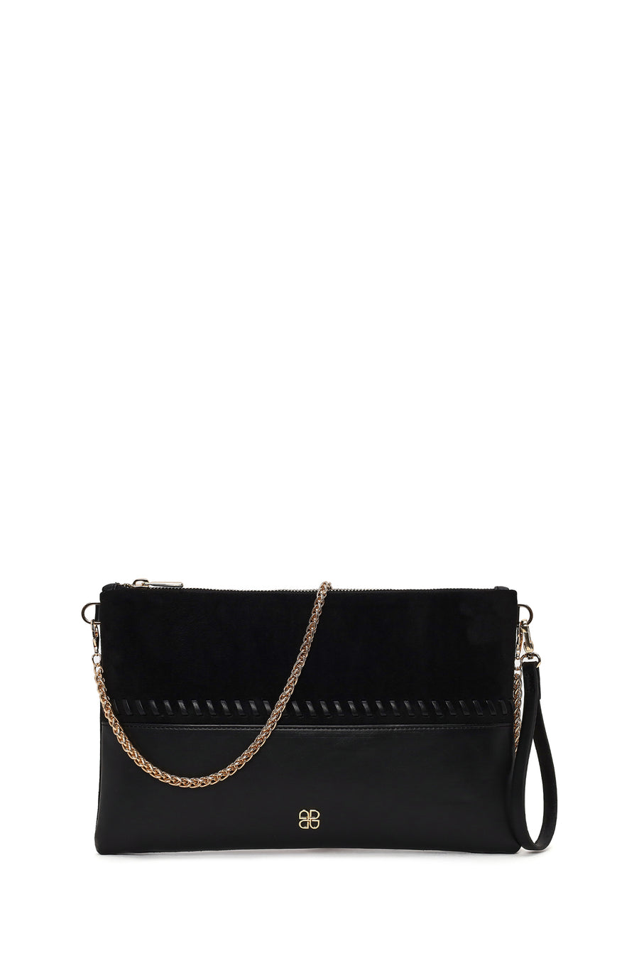 Woman Black Braided Chain-Strap Clutch Bag AB570006SK | Derimod