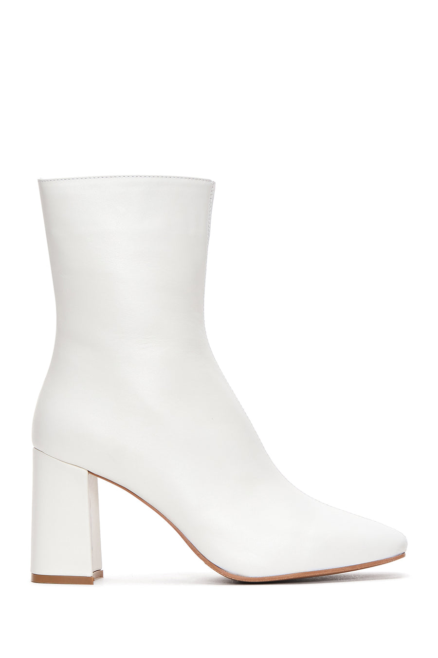 Women's Beige Leather Heeled Classic Boots 22WFD131918 | Derimod