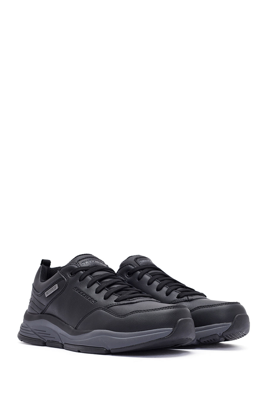 Skechers Men's Black Bengao Lace-Up Leather Sneakers