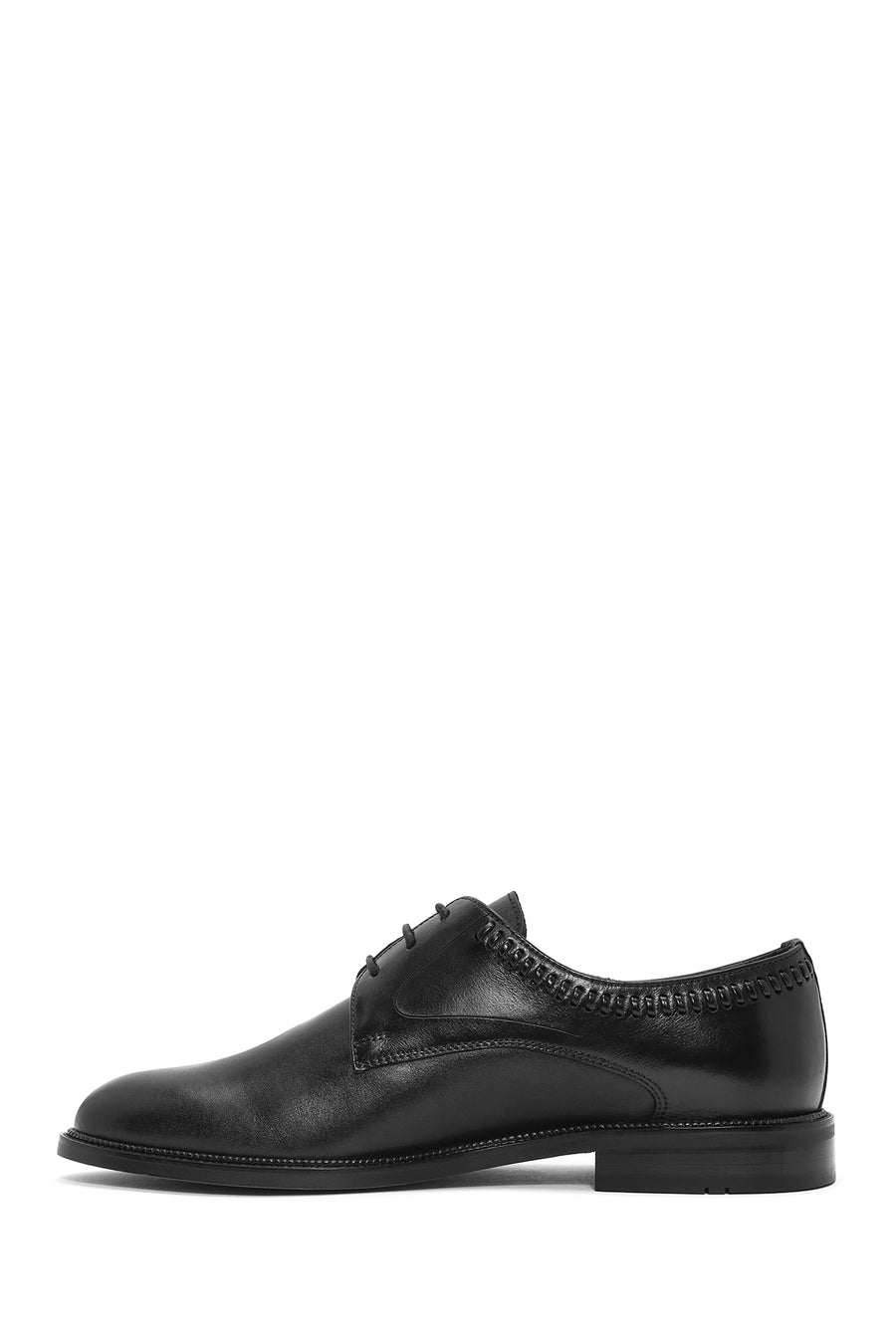 Men's Black Laced Leather Classic Shoes