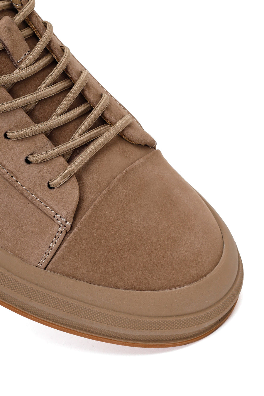 Erkek Vizon Bağcıklı Nubuk Deri Sneaker