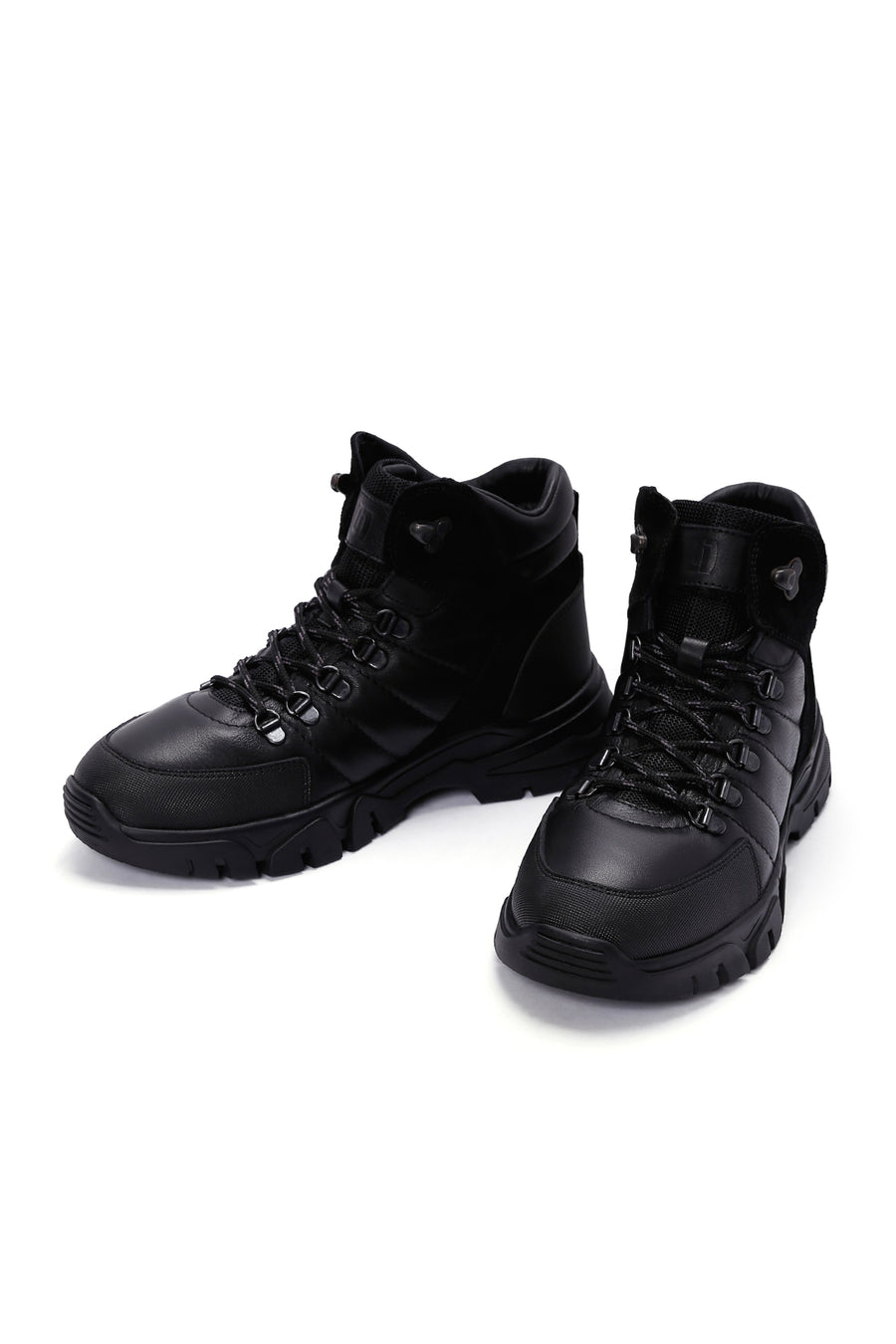 Men's Black Leather Sports Boots