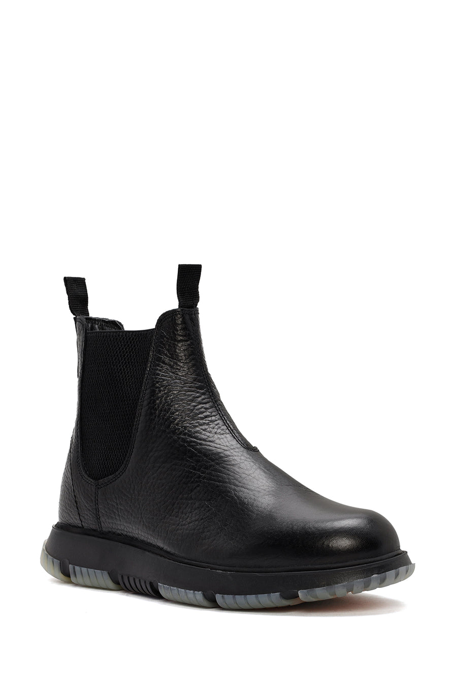 Male Black Leather Casual Chelsea Boots