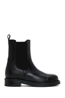 Women's Black Leather Zippered Chelsea Boots | Derimod