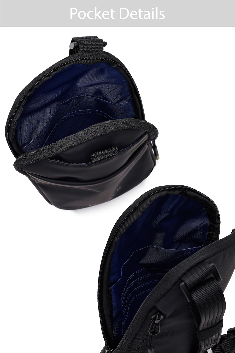 D-Pack Men's Black Mini Fabric Crossbody Bag
