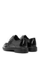 Men's Black Lace-Up Crocodile Patterned Leather Casual Shoes | Derimod
