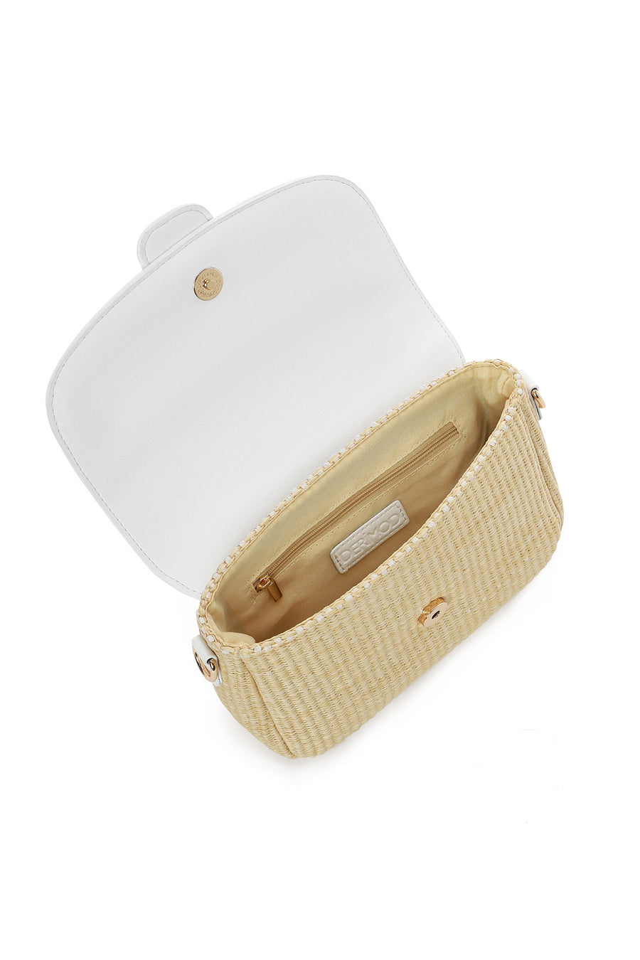 Women's Beige Straw Crossbody Bag