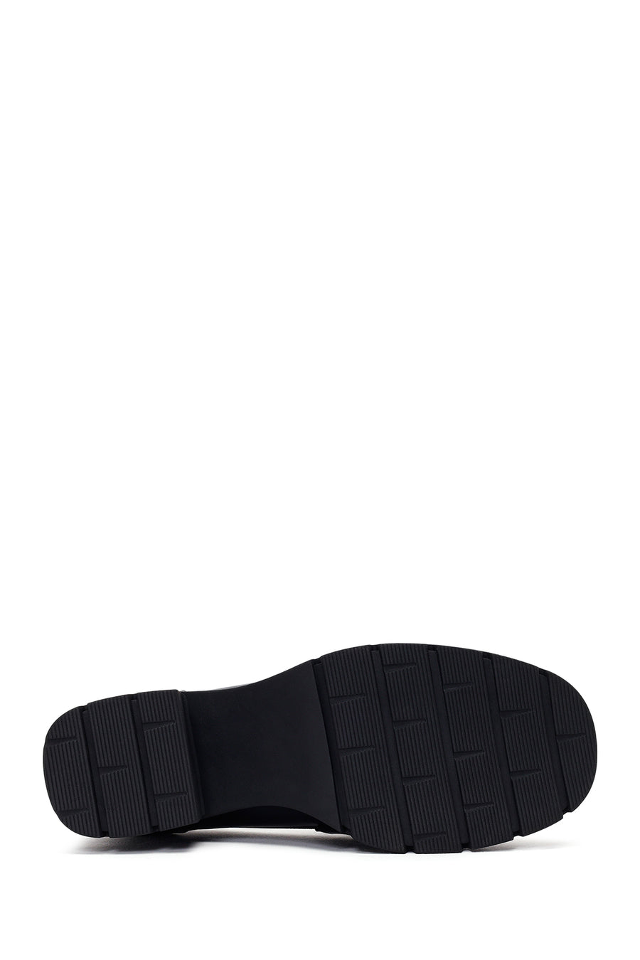 Kadın Siyah Kalın Topuklu Tokalı Deri Loafer