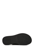 Women's Black Thick Soled Leather Comfort Sandals | Derimod