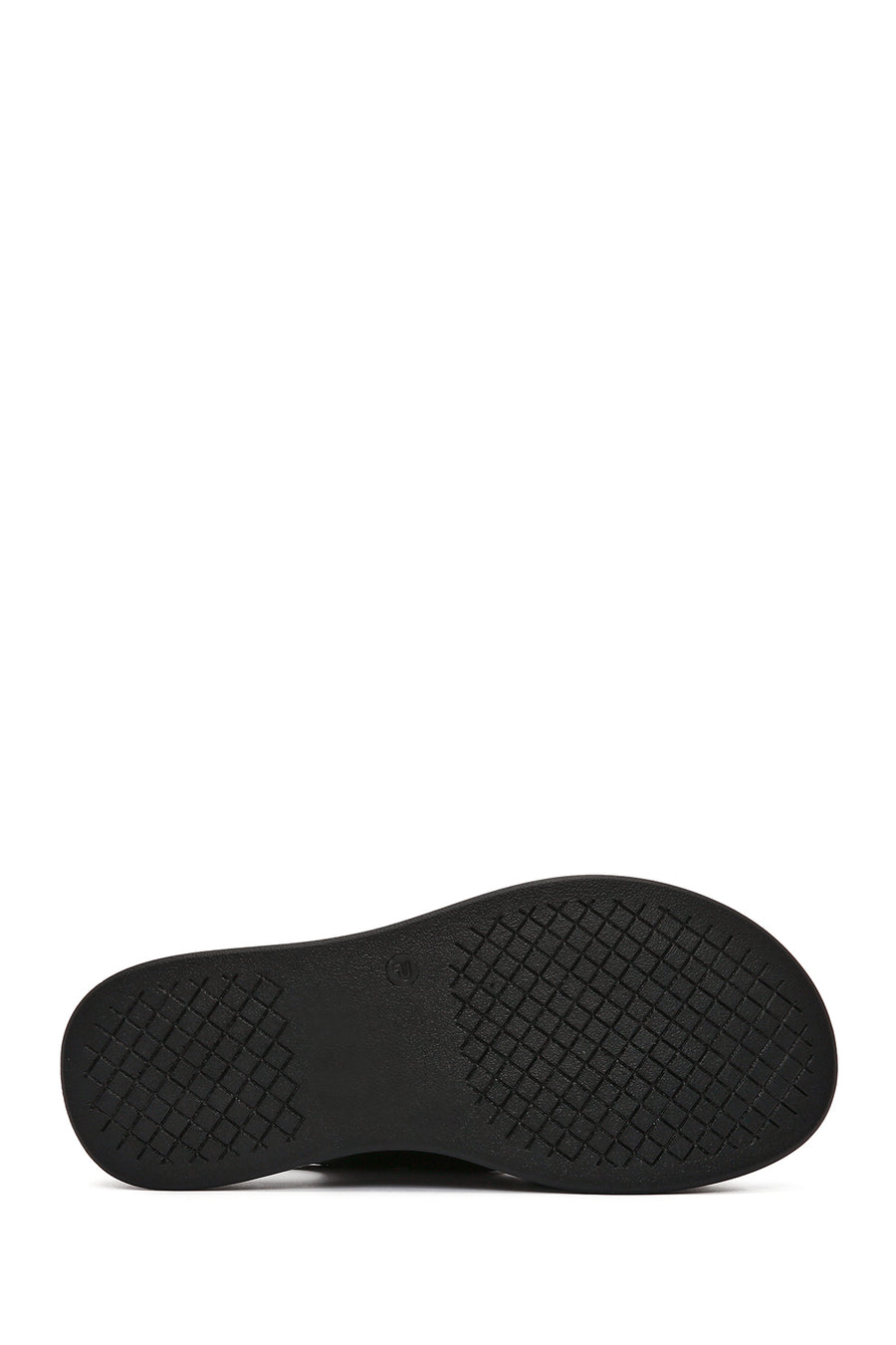 Women's Black Thick Soled Leather Comfort Sandals
