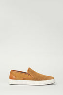 Perforated Tan Men's Leather Loafer | Derimod