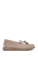 Women's Mink Tassel Leather Comfort Loafer | Derimod