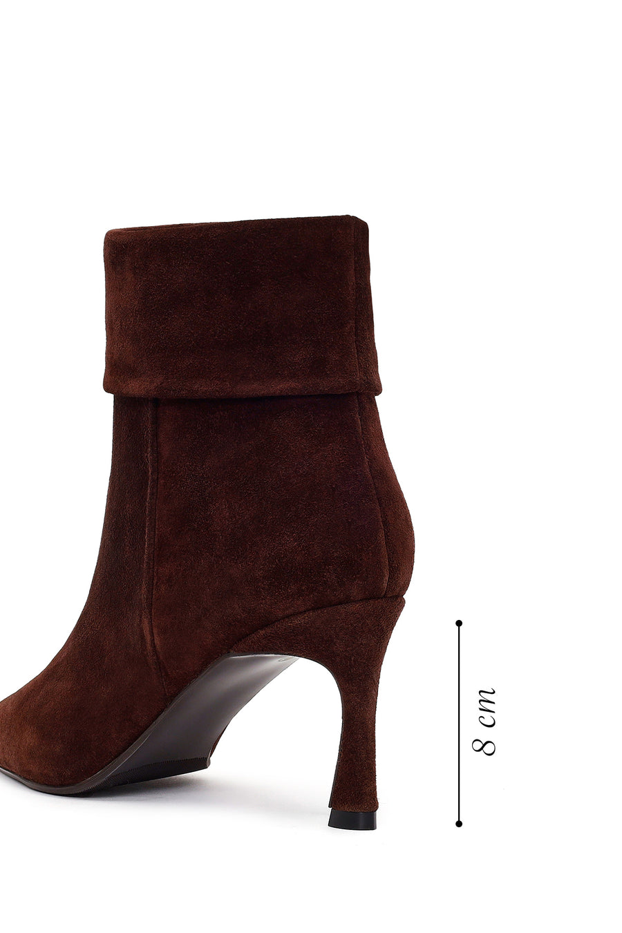 Woman Brown Thin-Heeled Suede Boots