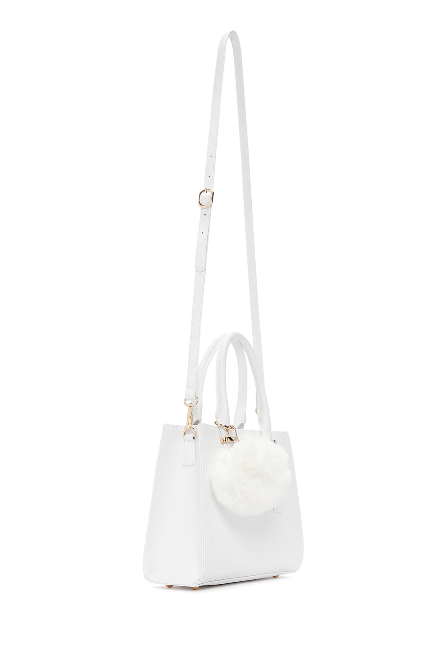 Women's White Long Strap Accessory Handbag
