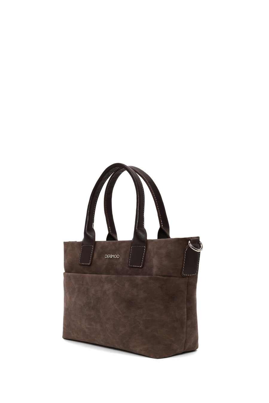 Woman Brown Long-Strap Nubuck Shoulder Bag