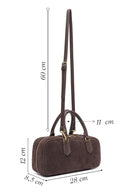 Women's Brown Long Strap Suede Leather Handbag | Derimod