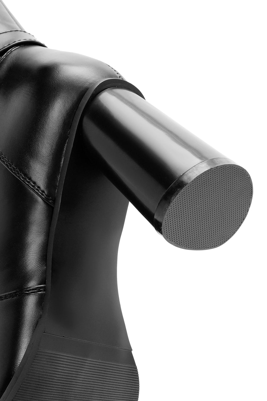 Kadın Siyah Fermuarlı Kalın Yüksek Topuklu Çizme